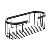 TATAY Étagère Salle de Bain sans Percage Ovale | Système de Fixation Inclus (Quick Fix) | Résiste jusqu’à 5 kg | Aluminium 100% Inoxydable | Panier de Douche Organisateur - 12 x 11,5 x 30 cm - Noir