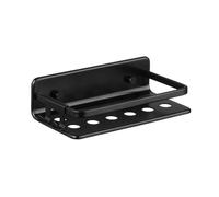 TATAY Etagere Salle de Bain sans Percage Rectangulaire Aluminium | avec Vis et Système Quick Fix | Anti-humidité | Design Moderne | Évacuation Rapide | 10 x 5,5 x 20 cm - Modèle Serenity - Noir