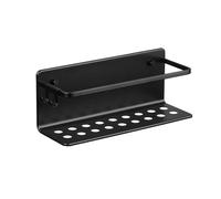TATAY Etagere Salle de Bain Sans Percage Rectangulaire Aluminium | Avec Vis et Système Quick Fix | Anti-humidité | Design Moderne | Évacuation rapide | 12 x 10 x 30 cm - Modèle Serenity - Noir
