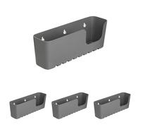 TATAY Etagere Salle de Bain Sans Percage Rectangulaire | Avec Ventouses Incluses | Supporte 2,5 kg | Polypropylène Résistant à l’Humidité | Grand Format | 30 x 8,5 x 11 cm - Modèle Standard - Gris