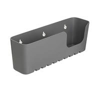 TATAY Etagere Salle de Bain Sans Percage Rectangulaire | Avec Ventouses Incluses | Supporte 2,5 kg | Polypropylène Résistant à l’Humidité | Grand Format | 30 x 8,5 x 11 cm - Modèle Standard - Gris