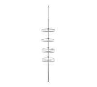 TATAY Etagere Salle de Bain Telescopique 4 Paniers | Aluminium anticorrosion et anti-humidité | Système à pression | Supporte 40kg | Etagere Telescopique Douché Ajustable - 35,5x21,5x27cm - Métal