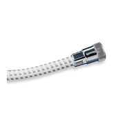 TATAY Flexible de douche, 2M, PVC Flexo, filetage universel G 1/2 », blanc chromé