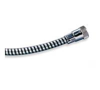TATAY Flexible de douche renforcé, 2M, PVC Flexo, filetage universel G 1/2 », chrome noir