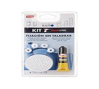 TATAY Kit Adhésif pour Armoires de Salle de Bain | Bases de Fixation sans Perçage | Supporte jusqu’à 6 kg par Adhésif | Ne Laisse Pas de Traces sur le Carrelage | ABS - Kit Glue & Fix