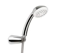 TATAY Kit pommeau de douche Vanity avec support et tuyau de 1,5 m, 8,5 cm de diamètre, ABS, 1 position, système d'économie d'eau et anti-calcaire. Nettoyage facile, garantie 5 ans. Chromé
