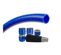 TATAY Kit tuyau d'arrosage Blue Line 15 mèters Ø5/8" 15mm, de 3 couches, Made in Espagne,Résistance 28 bar y -20°/60°, Tressé, sans cadmium ni plomb, sans BPA, anti-UV, Couleur Bleu