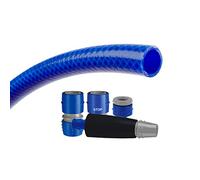 TATAY Kit tuyau d'arrosage Blue Line 20 mèters Ø5/8" 15mm, de 3 couches, Made in Espagne,Résistance 28 bar y -20°/60°, Tressé, sans cadmium ni plomb, sans BPA, anti-UV, Couleur Bleu