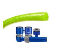 TATAY Kit tuyau d'arrosage Green Line 25 mèters Ø5/8" 15mm, de 3 couches, Made in Espagne,Résistance 21 bar y -20°/60°, Tressé, sans cadmium ni plomb, sans BPA, anti-UV, Couleur Vert