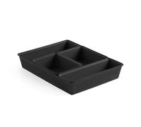 TATAY Organisateur de Tiroir Bohol | Set de 4: A6 + A5 + A4 + Slim | Paniers et Boîtes de Rangement | Design Minimaliste Fonctionnel | Ordre Maison et Bureau | Plastique 100% Recyclé sans BPA, Noir