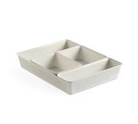 TATAY Organisateur de Tiroir Bohol | Set de 4 : A6 + A5 + A4 + Slim | Paniers et Boîtes de Rangement | Design Minimaliste Fonctionnel | Ordre Maison et Bureau | Plastique Recyclé sans BPA, Blanc