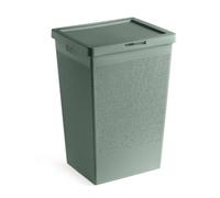 TATAY Bohol Panier à linge avec couvercle, Capacité 60 l, Polypropylène, sans BPA, plastique 100% recyclé, Vert, Dimensions : 42,5 x 35,5 x 62 cm