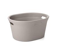 TATAY Panier a Linge Baobab, Capacité 35L, Polypropylène, Sans BPA, 3 Poignées. Taupe. Dimension 52 x 42,5 x 26,5 cm