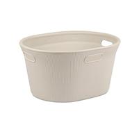 TATAY Panier à linge Baobab ECOHOME, avec couvercle, 35 l de capacité, en polypropylène, sans BPA, plastique 100% recyclé, beige Dimensions : 41 x 33 x 50 cm
