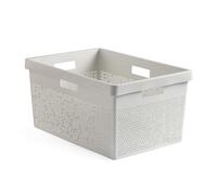 Tatay Panier à linge Bohol, 40 l, en polypropylène, sans BPA, plastique 100 % recyclé, blanc, dimensions : 41 x 33 x 50 cm