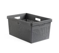 TATAY Panier à linge Bohol, 40 l, en polypropylène, sans BPA, plastique 100% recyclé, gris anthracite, dimensions : 41 x 33 x 50 cm