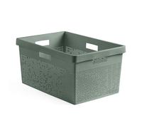 TATAY Panier à linge Collection Bohol, Capacité 40L, Polypropylene, Sans BPA, Vert, Dimensions 36 x 52,5 x 26 cm