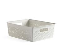 TATAY Boîte de rangement Bohol 12 L - polypropylène sans BPA, 100% plastique recyclé, Blanc