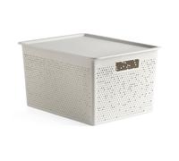 Tatay Boîte de rangement rectangulaire 20 l et couvercle Bohol, en polypropylène, sans BPA, plastique 100% recyclé, blanc, dimensions 30,5 x 39,5 x 22 cm