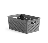 TATAY Bohol Boîte de rangement rectangulaire en polypropylène sans BPA 100 % plastique recyclé Gris anthracite Dimensions 17 x 27 x 11,5 cm