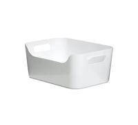 TATAY Paniers et Boîtes De Rangement 3,5 L Basic | Boîte Organisatrice | Poignées Intégrées | Design Minimaliste | Plastique Résistant sans BPA | 24,5x17x10,5 cm, Blanc