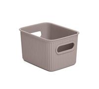 TATAY Panier de Rangement Rectangulaire Baobab, Capacité 1.5 L, Polypropylène, Sans BPA, Taupe. Mesure 12,5 x 16,4 x 10 cm