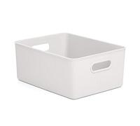 TATAY Paniers et Boîtes de Rangement Plastique 15 L Baobab | Boîte Organisatrice | Poignées Intégrées | Design Compact et Polyvalent | Plastique Recyclé Sans BPA | 29,4 x 38,5 x 16 cm, Blanc