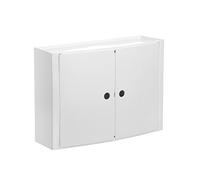 TATAY Armoire de Rangement Suspendue pour Salle de Bain Horizontale en plastique, ??kg de résistance, 2 portes en couleur translucide Blanche, 2 Étagères Intérieures Réglables. Dimension 46x15,5x32 cm