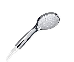 TATAY Pommeau de Douche Malmo, Diamètre 10 cm, pour Douche Quotidienne | Pommeau de Douche Malmo | Structure en ABS | Trois Jets d’Eau | Économie d’Eau | Système Anticalcaire, Chromé/Blanc