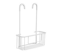 TATAY Porte-Douche Suspendu Aluminium | Anti-humidité et Anticorrosion | Supporte 8kg | Montage Facile Sans Perçage | Design Moderne | Panier Douche à Drainage Rapide | 28x12,8x38,5cm - Blanc Arctique