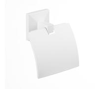 TATAY Porte Papier Toilette sans perçage ou avec vis | Kit Glue&Fix (jusqu'à 10 kg) & vis Inclus | Acier Inoxydable | 12 x 4,5 x 12 cm - Modèle Iconik - Blanc