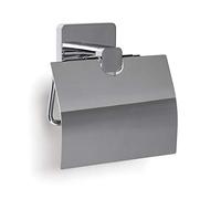 TATAY Porte-rouleau papier toilette Kalo - Zamak chromé, adhésif 3M sans perçage - 12,5×5×12,5 cm