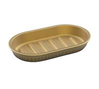 TATAY Porte Savon Salle de Bain Or | Plastique Recyclé et Résistant | Fabriqué en Espagne de Manière Responsable | Design Minimaliste | Nettoyage Facile | 15 x 8,2 x 2,1 cm - Collection Baobab