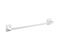 TATAY Porte Serviette Salle de Bain sans Perçage ou avec Vis Grand | Kit Adhésif Glue&Fix Inclus (Jusqu’à 5 kg) et Vis | Acier Inoxydable | Design Moderne | 6 x 6,5 x 60 cm - Modèle Iconik - Blanc