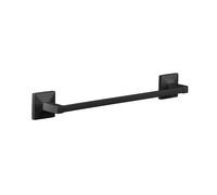 TATAY Porte Serviette Salle de Bain sans Perçage ou avec Vis Moyen | Kit Adhésif Glue&Fix Inclus (Jusqu’à 5 kg) et Vis | Acier Inoxydable | Design Moderne | 6 x 6,5 x 45 cm - Modèle Iconik - Noir