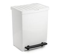 Tatay 1101201 - Poubelle à pédale en plastique blanche 25 l