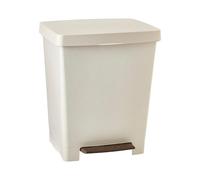 Tatay Poubelle de Cuisine Cubik ECOHOME, Capacité 23L, Pédale Rétractable, Polypropylène, Sans BPA, Sac Poubelle 30L, 100% matériaux recyclés, Couleur Beige . Dimension 33,5 x 30 x 39 cm