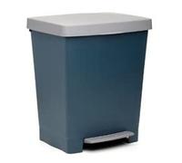 Tatay Poubelle de Cuisine Cubik, Capacité 23L, Pédale Rétractable, Polypropylène, Sans BPA, Sac Poubelle 30L. Bleu Atlantique. Dimensions 33.5 x 30 x 39 cm
