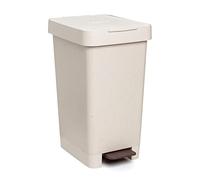 TATAY Poubelle de Cuisine Smart ECOHOME, Capacité 25L, Pédale Rétractable, Polypropylène, Sans BPA, Sac Poubelle 30L, 100% matériaux recyclé, Couleur Beige. Dimensions 26 x 36 x 47cm