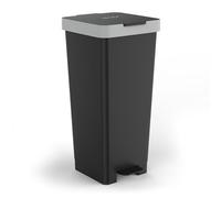 TATAY Poubelle avec pédale Smart, capacité 40 l, pédale rétractable, polypropylène, sans BPA, sac poubelle 45 l, couleur noire, dimensions 33 x 31 x 67 cm