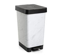 Tatay Poubelle de Cuisine Smart, Capacité 25L, Pédale Rétractable, Polypropylène, Sans BPA, Sac Poubelle 30L. Marbre. Dimension 26 x 36 x 47cm