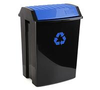 TATAY Poubelle de Recyclage, Capacité 50L, Couvercle Basculant, Polypropylène, Sans BPA, Protection Solaire, Bleue. Mesure 40,5 x 33,5 x 57,5 cm