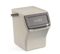 TATAY Poubelle de Recyclage Easy Waste 20L | Design Modulaire et Empilable | Couvercle à Système Click | Poignée de Transport Intégrée | Fabriqué en Matériau Recyclé | 35x27x36 cm - Ecohome