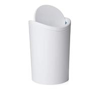 Tatay Poubelle de salle de bain avec couvercle inclinable, Capacité 6L, en Polypropylène, Sans BPA, Couleur Blanche. Mesure 19 x 19 x 28 cm