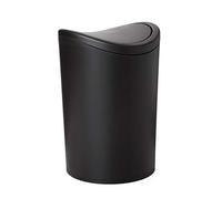 TATAY Poubelle de salle de bain avec couvercle inclinable, Capacité 6L, en Polypropylène, Sans BPA, Couleur Noir. Mesure 19 x 19 x 28 cm