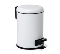 TATAY Poubelle de Salle de Bain avec Pédale en Acier Inoxydable, 3L Capacité, Polypropylène, Intérieur Amovible, Fermeture Soft-Lock, Sans BPA, Blanche. Mesure: 17,5 x 22,5 x 25 cm