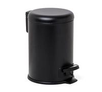 TATAY Poubelle de Salle de Bain avec Pédale en Acier Inoxydable, 3L Capacité, Polypropylène, Intérieur Amovible, Fermeture Soft-Lock, Sans BPA, Noire. Mesure: 17,5 x 22,5 x 25 cm