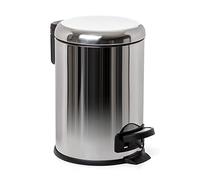 TATAY Poubelle de Salle de Bain avec Pédale en Acier Inoxydable, 3L Capacité, Polypropylène, Intérieur Amovible, fermeture Soft-Lock, Sans BPA, Métallique. Mesure: 17,5 x 22,5 x 25 cm