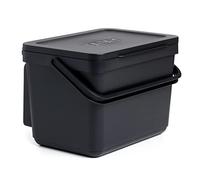 TATAY Poubelle Organique Cuisine 6L | Composteur Cuisine Smart avec Support et Vis Incluses | Design Compact et Fonctionnel | Matériaux 100 % Recyclés | 26,5x20,5x18,5 cm, Noir