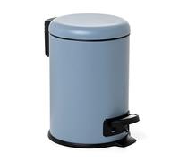 TATAY Poubelle salle de bain Nordic - 3L, pédale, acier inoxydable, bac amovible - Bleu